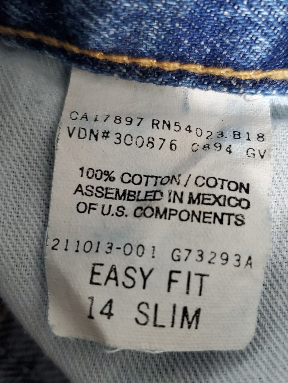 Vintage GAP Easy Fit Slim Stone Wash Straight Leg Denim Kids Jeans Boy Size 14 - Picture 8 of 8